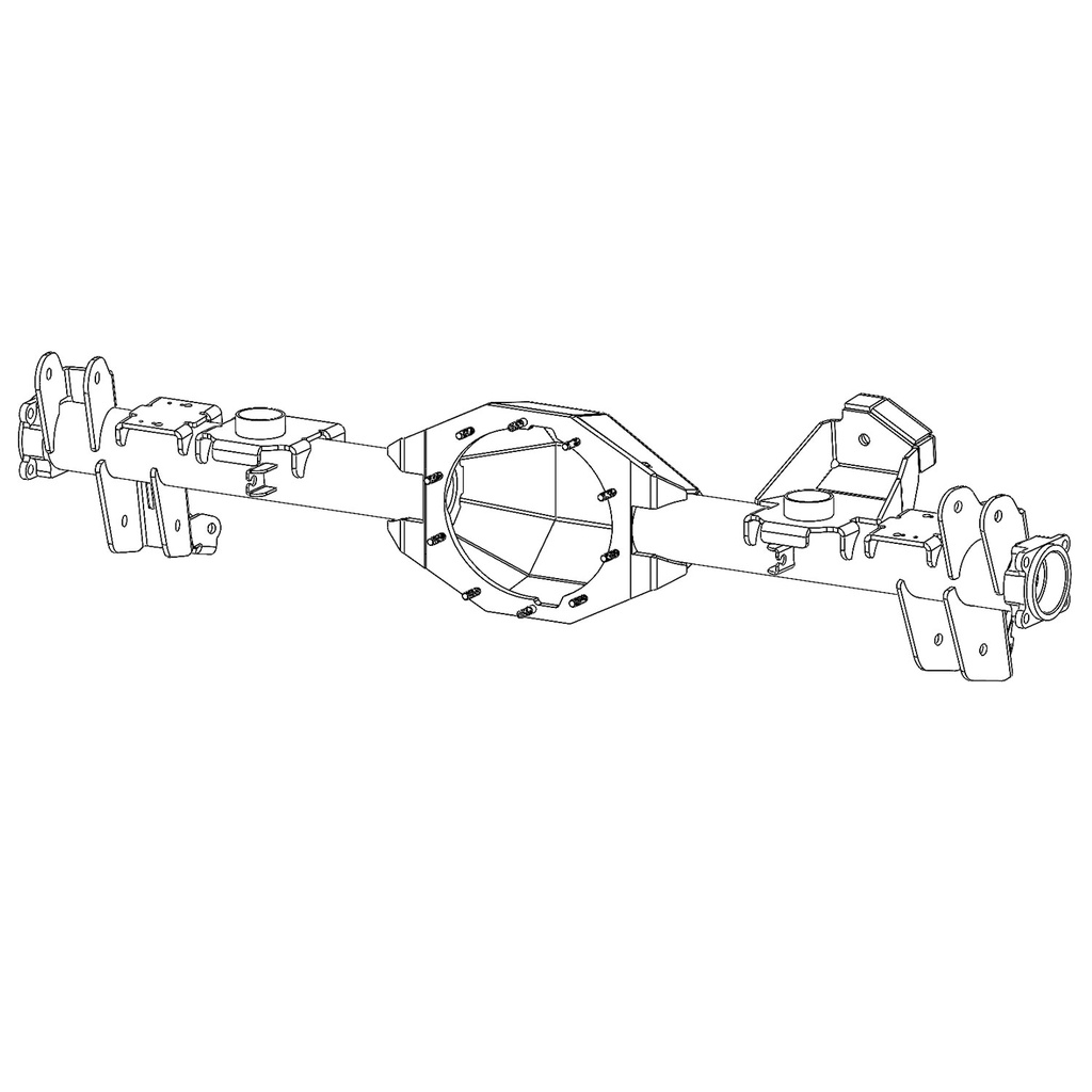 AXLE, 9in, JEEP JL, OEM BRACKETRY, SEMI-FLOAT, REAR