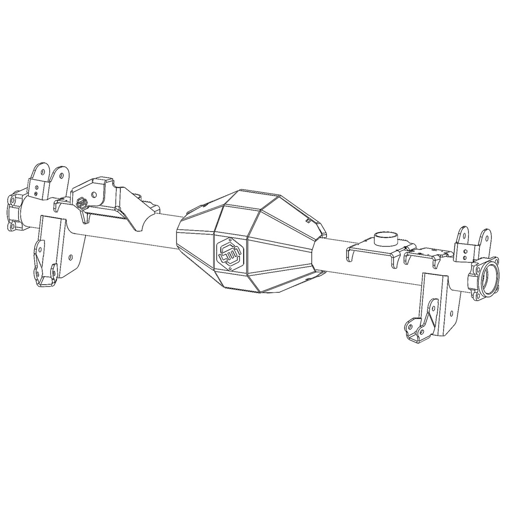 AXLE, 9in, JEEP JL, OEM BRACKETRY, SEMI-FLOAT, REAR
