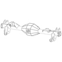AXLE, 9in, JEEP JL, OEM BRACKETRY, SEMI-FLOAT, REAR