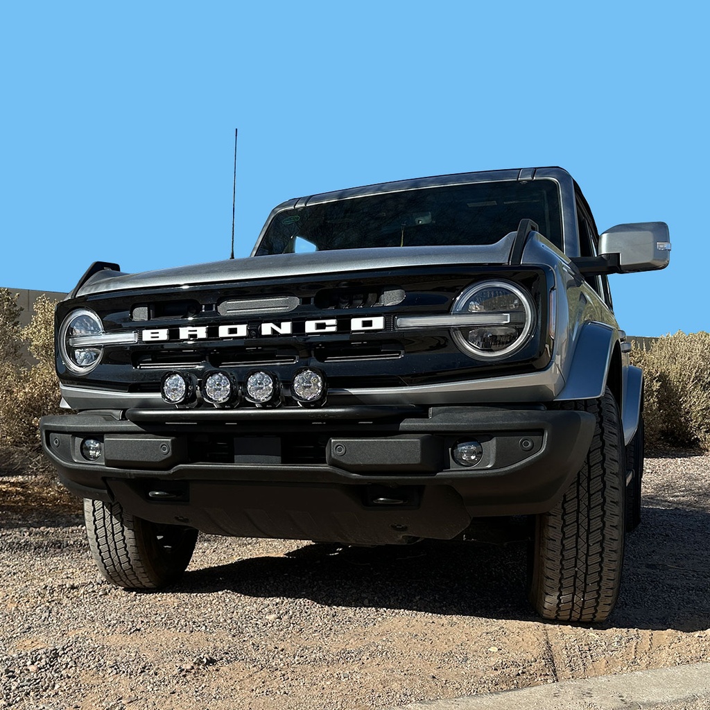 [53031-01] BRONCO, UNIVERSAL, GRILL BAR, FOR STANDARD & CAPABLE BUMPER (Tubular, Raw, None)