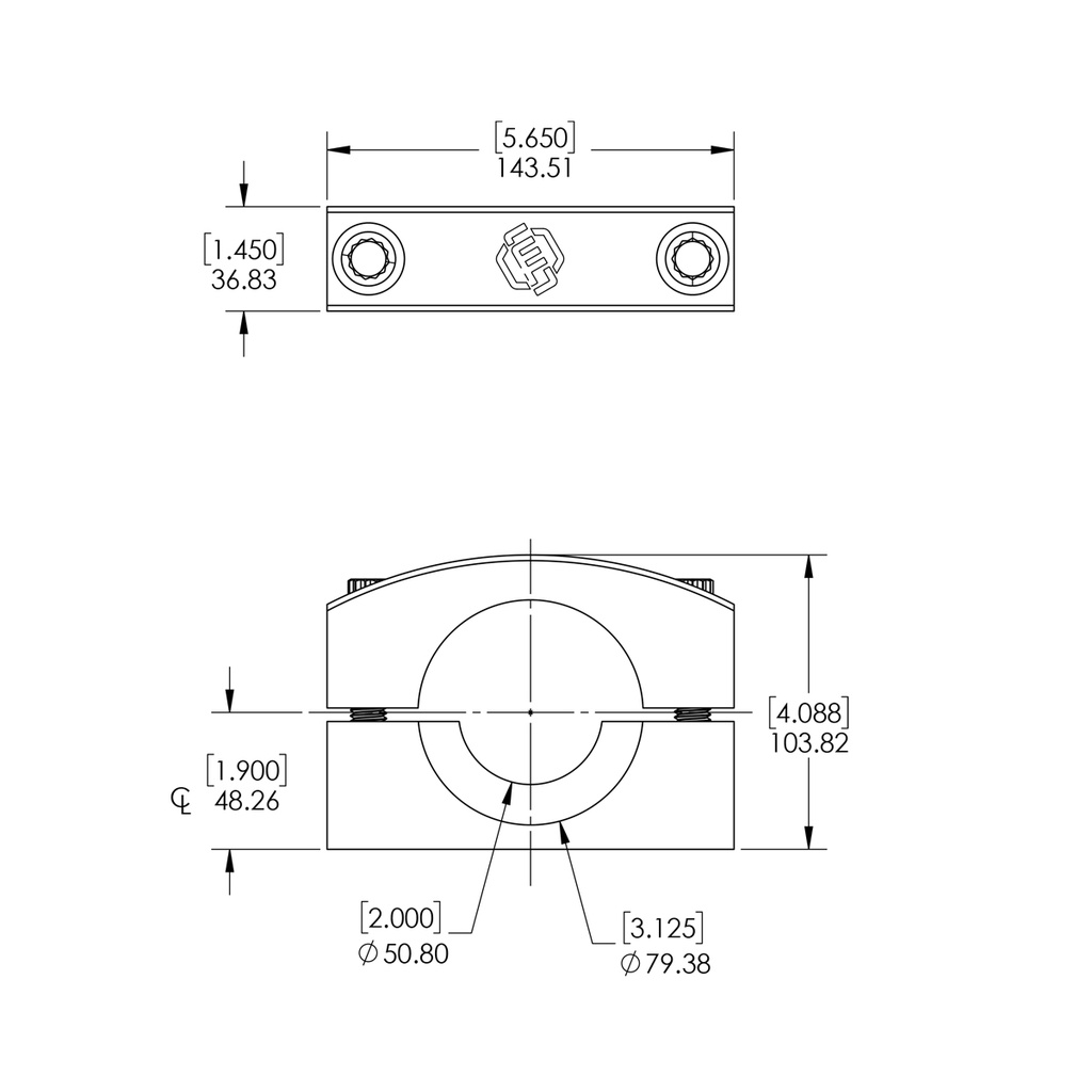 [53016-02] STEERING RAM MOUNT, SET OF 2 (3.125 in OD (PSC 2.75" RAM))
