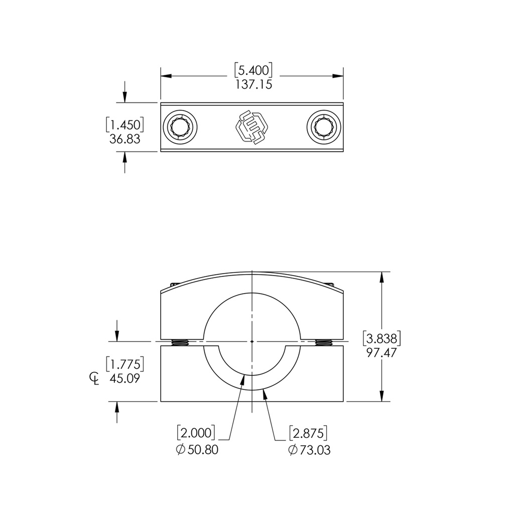 [53016-03] STEERING RAM MOUNT, SET OF 2 (2.875 in OD (PSC 2.5" RAM))