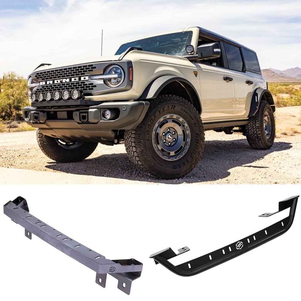 [53031-01] BRONCO, UNIVERSAL, GRILL BAR, FOR STANDARD & CAPABLE BUMPER (Tubular, Raw, None)