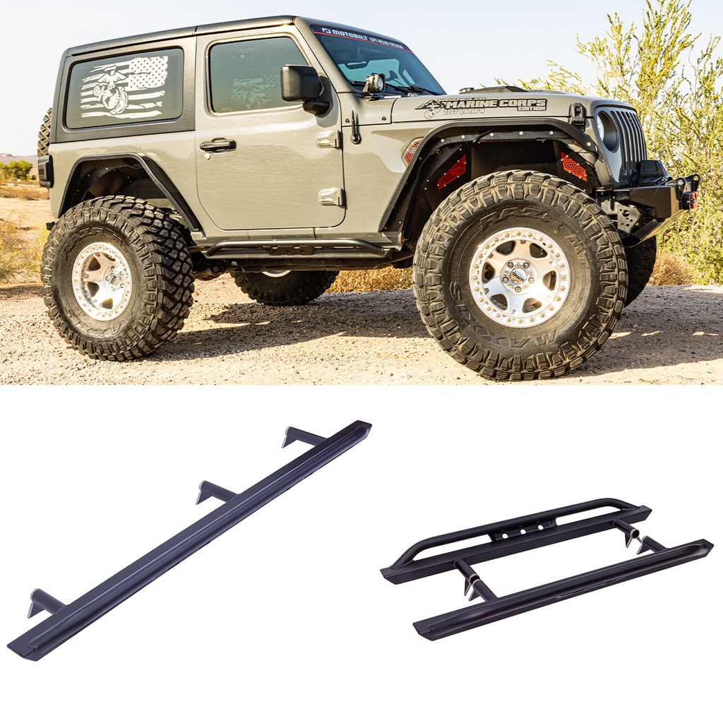 [53080-01-Weld] JEEP JL, ROCK SLIDER, TUBULAR (Raw, 2 Door, Weld On)