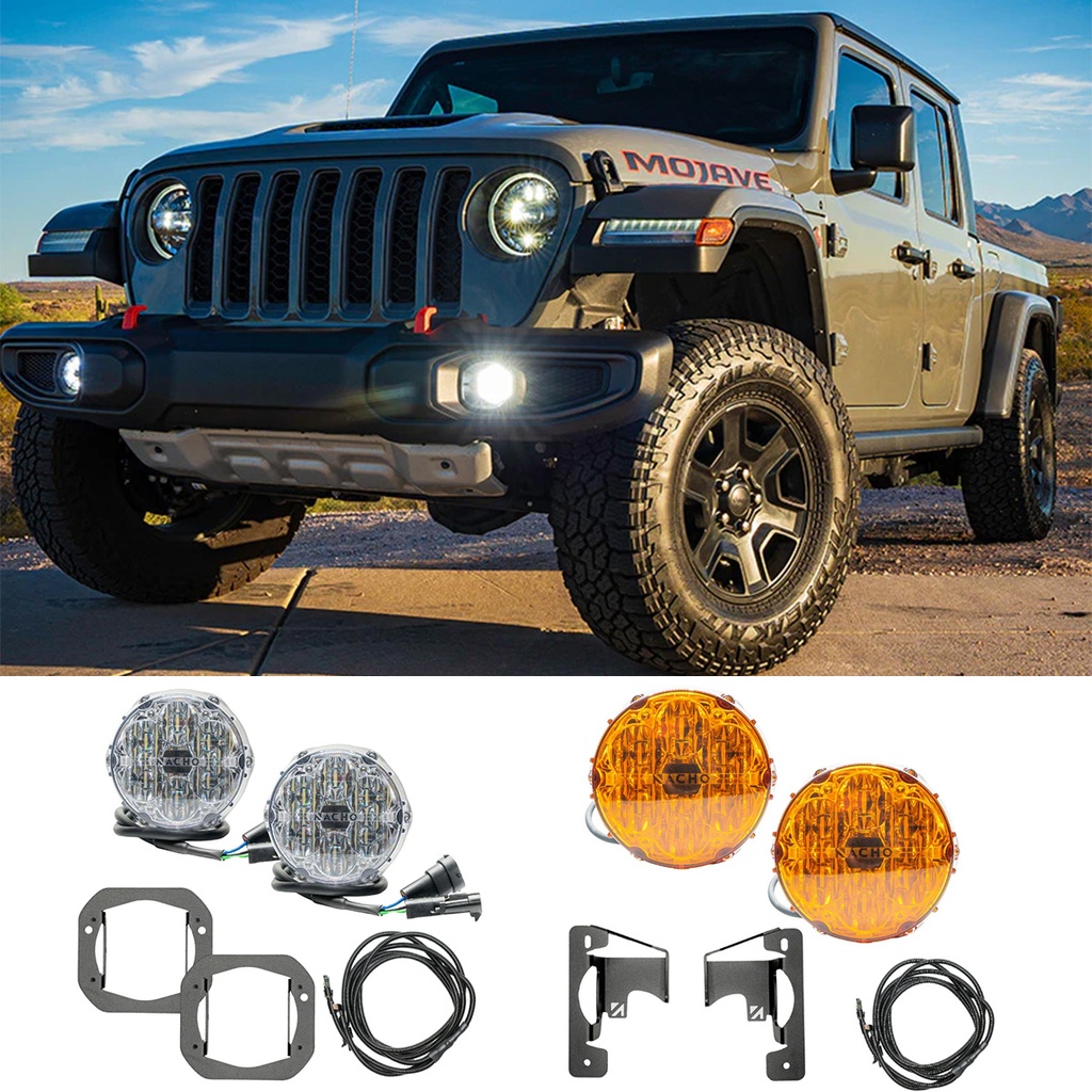 [R-00032] Nacho, Jeep JK/JL/JT SAE Fog Kit (Clear, One Piece, SAE Only)